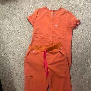 Burnt Orange FIGS Scrub Set